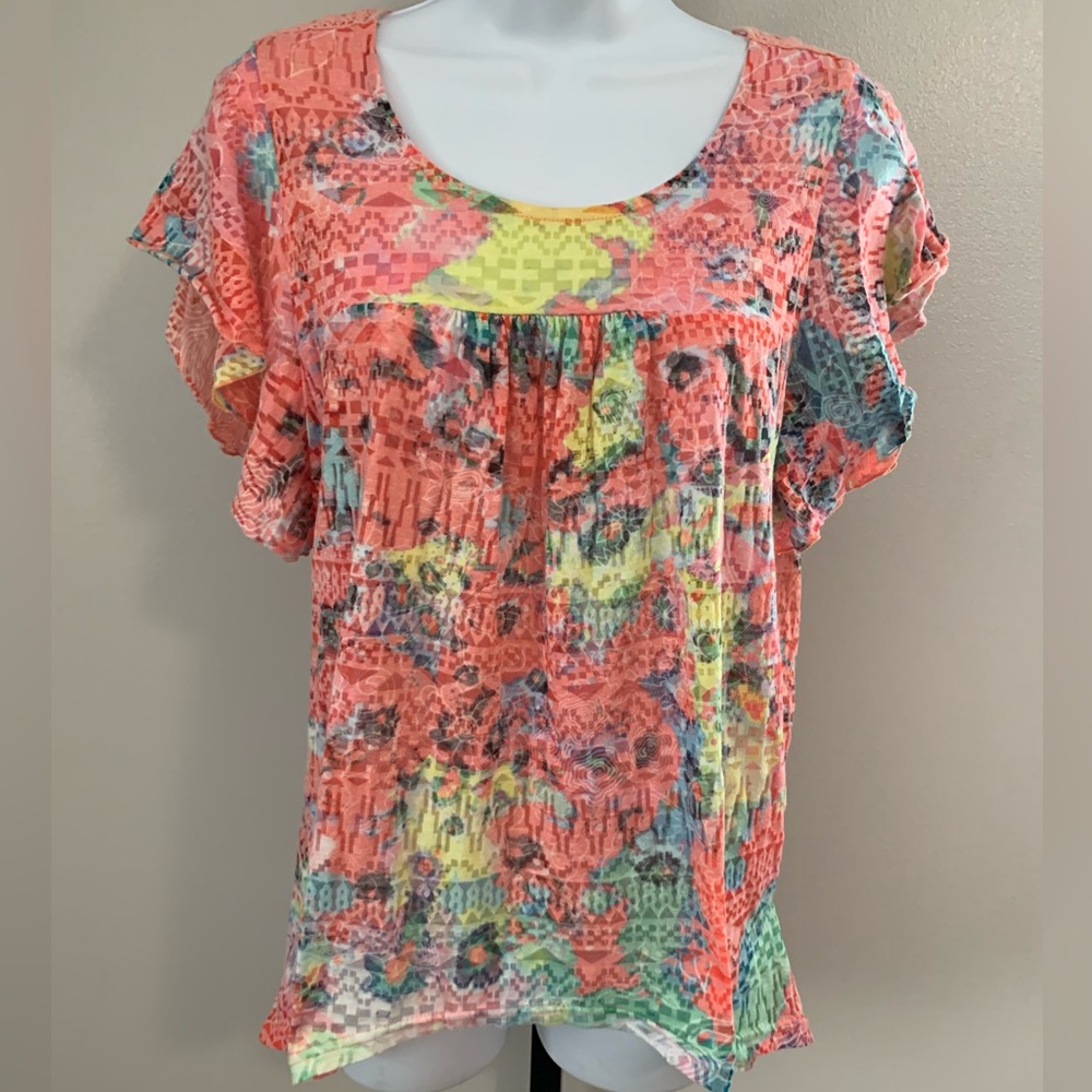 Ethyl Colorful Women's Lace Detail Top